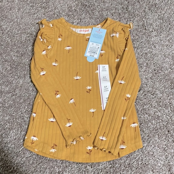 Cat & Jack Other - Cat & Jack Mustard Floral Long Sleeve Shirt